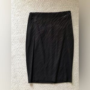 Nine West Black Metallic Zebra Print Pencil Skirt